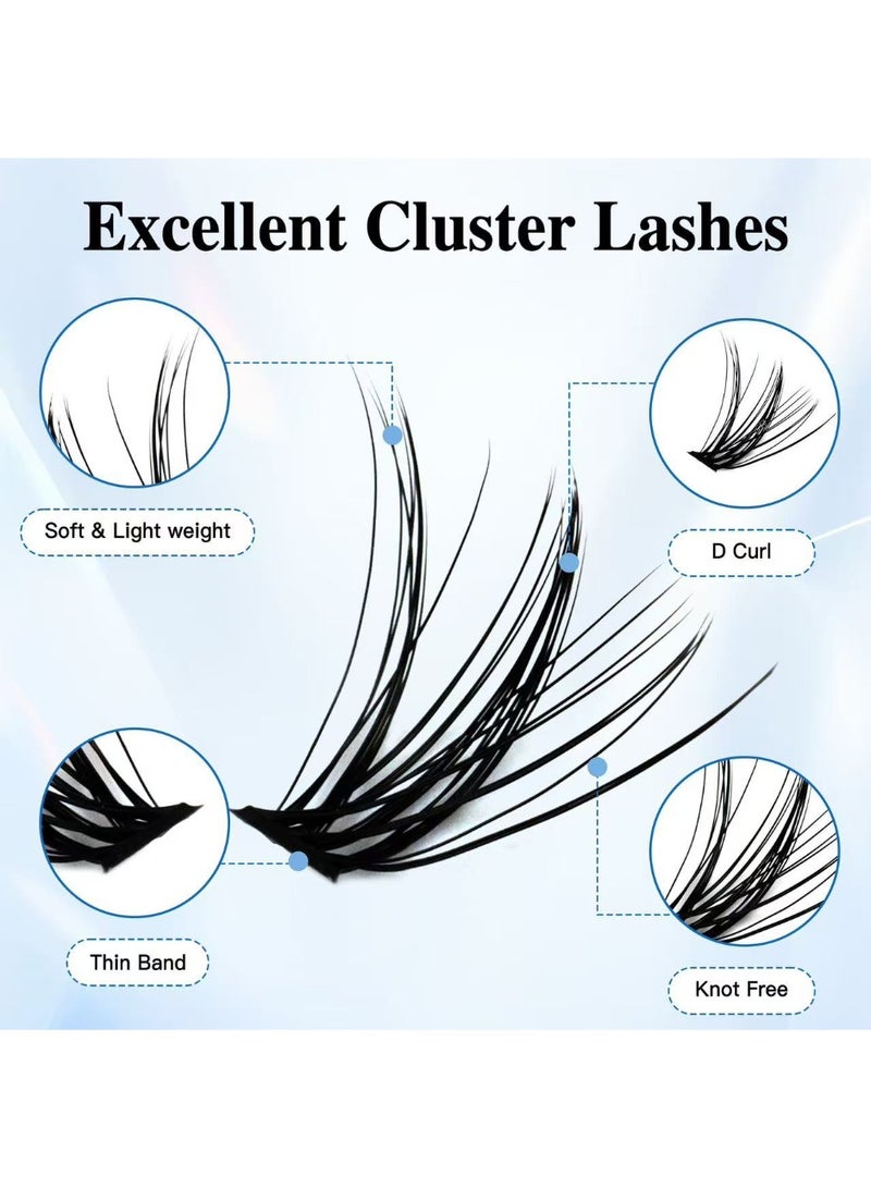 لاشفانا مجموعة رموش DIY 30د+40د، 280 قطعة رموش فردية سميكة منقطة، علبة ليزر 4 في 1، مجموعة رموش وهمية للتحكم الذاتي لملابسات طبيعية ومؤثرة - Image 3